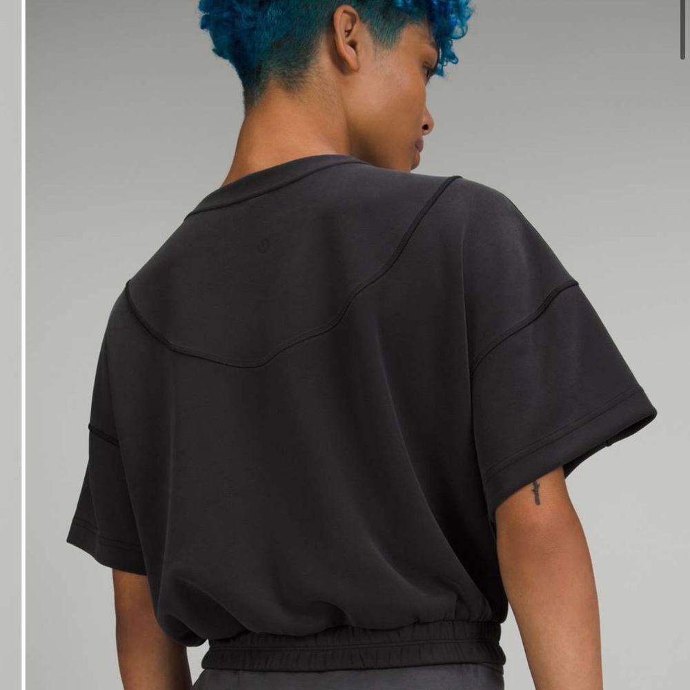Lululemon Softstreme Gathered T-Shirt 8/Black - Picture 2 of 6